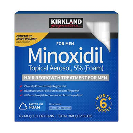 Box of 6 bottles of kirkland 5% minoxidil foam for men