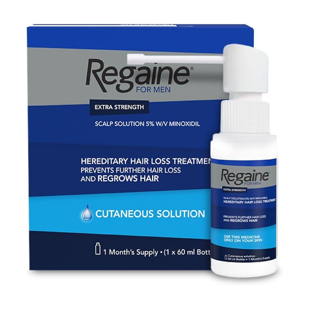 Box of regaine 5% minoxidil solution for men