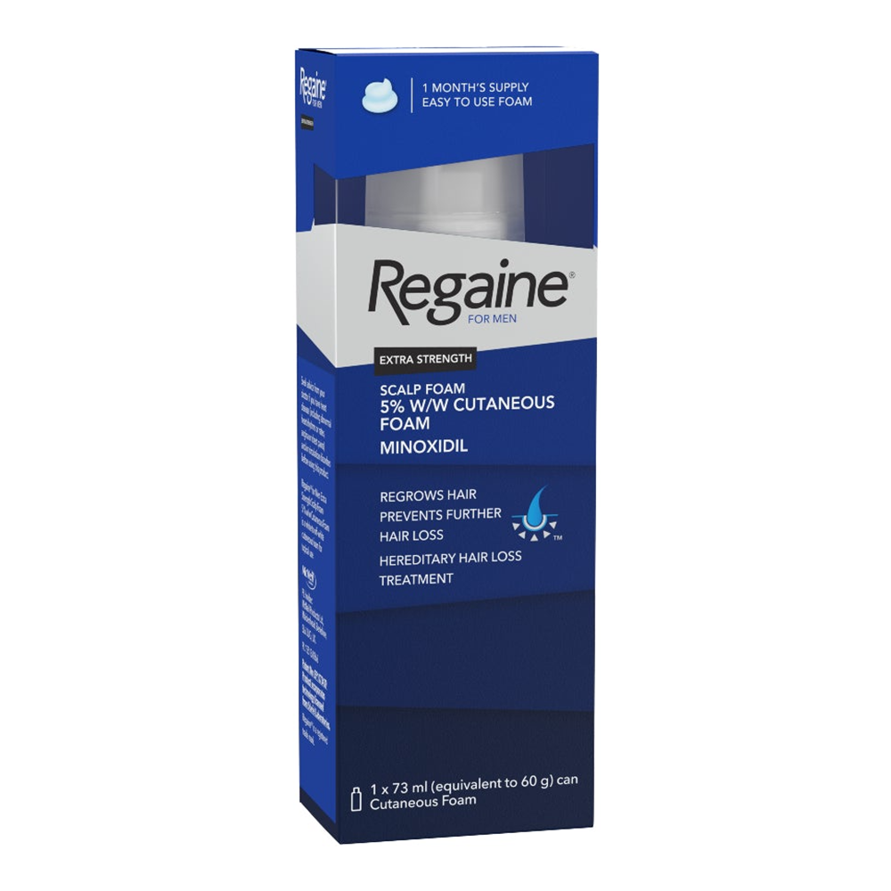 Box of regaine 5% minoxidil foam for men